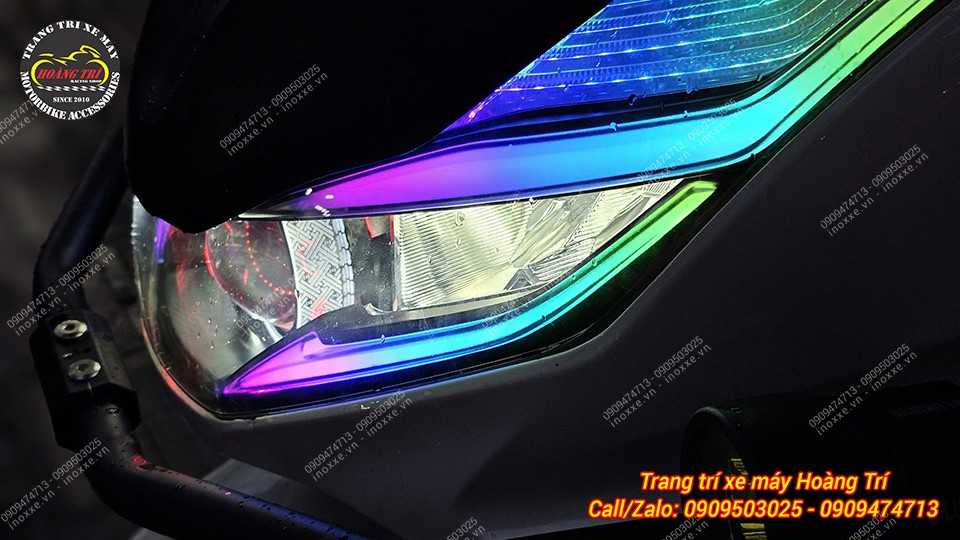 Độ đèn Led Audi PCX 160 điều khiển bằng điện thoại